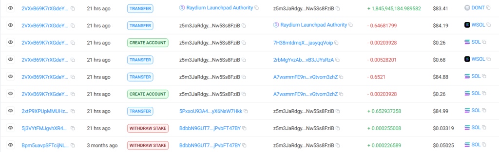 Первоначальная цена покупки — $83. Источник: Solscan