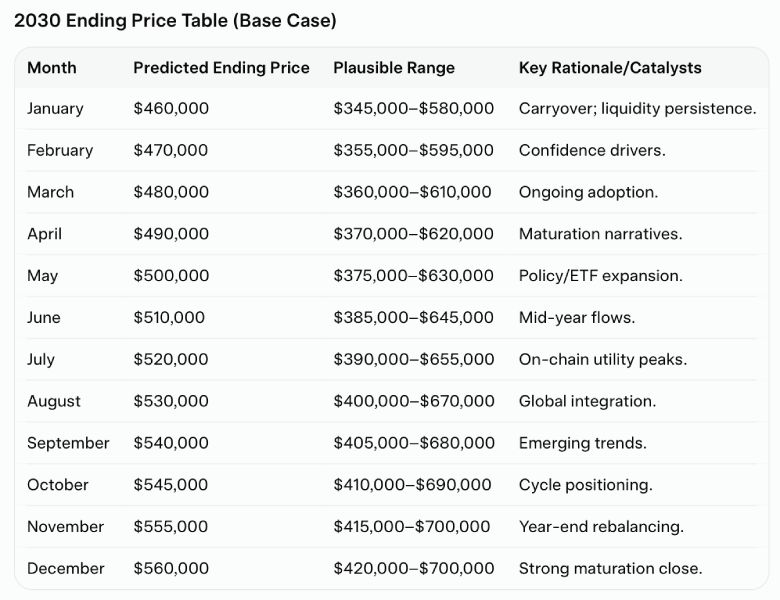 Предсказание Grok на изменение цены BTC в 2030-м